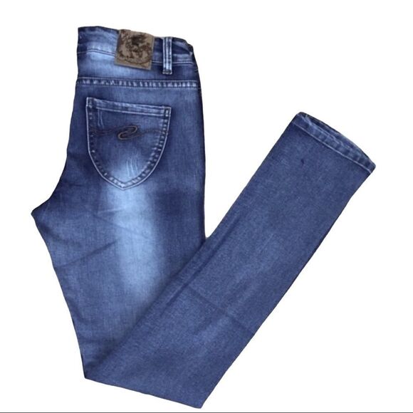 Mid Rise Skinny Jeans with Crystal Studs Back Pockets Embrodiered Accented - NEW - Picture 3 of 5